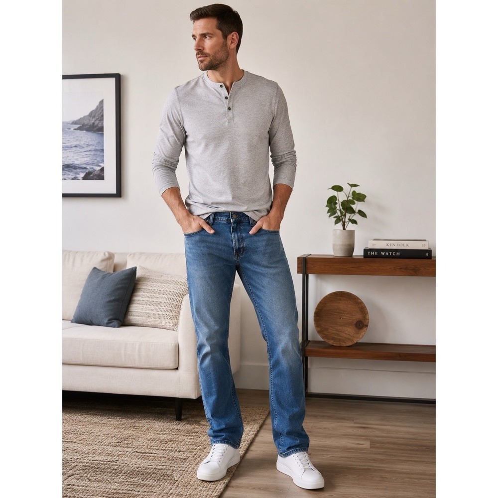 Buffalo David Bitton Axel Slim stretch Jeans‎ Men's 34x32 Medium Wash Denim